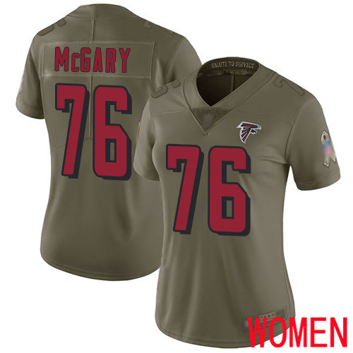 Atlanta Falcons Limited Olive Women Kaleb McGary Jersey NFL Football #76 2017 Salute to Service